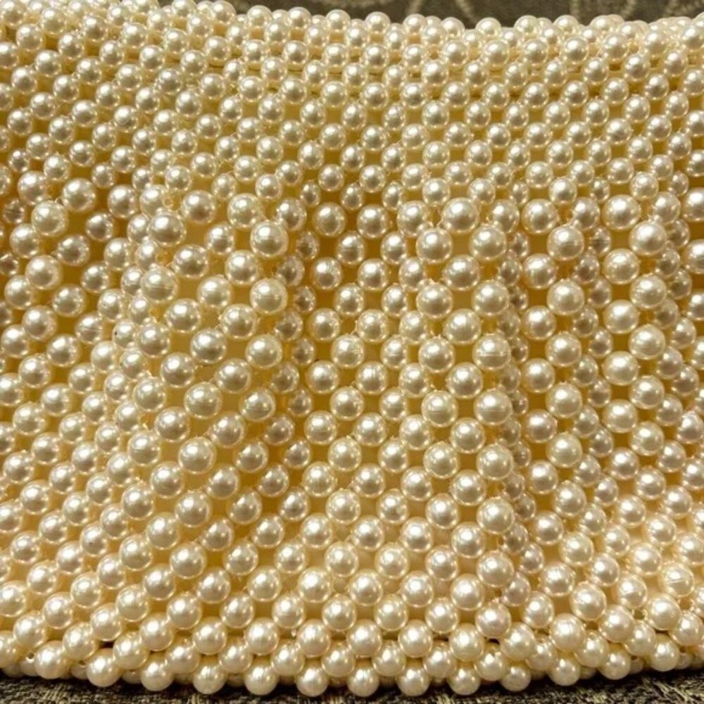 Vintage Wedding Bridal Handmade Pearl Beaded Purse Bag - Picture 9 of 9